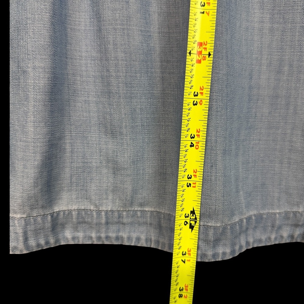 Tommy Bahama Blue Chambray Shirt Dress Coastal Grandma Weekend Size Medium - Picture 16 of 16